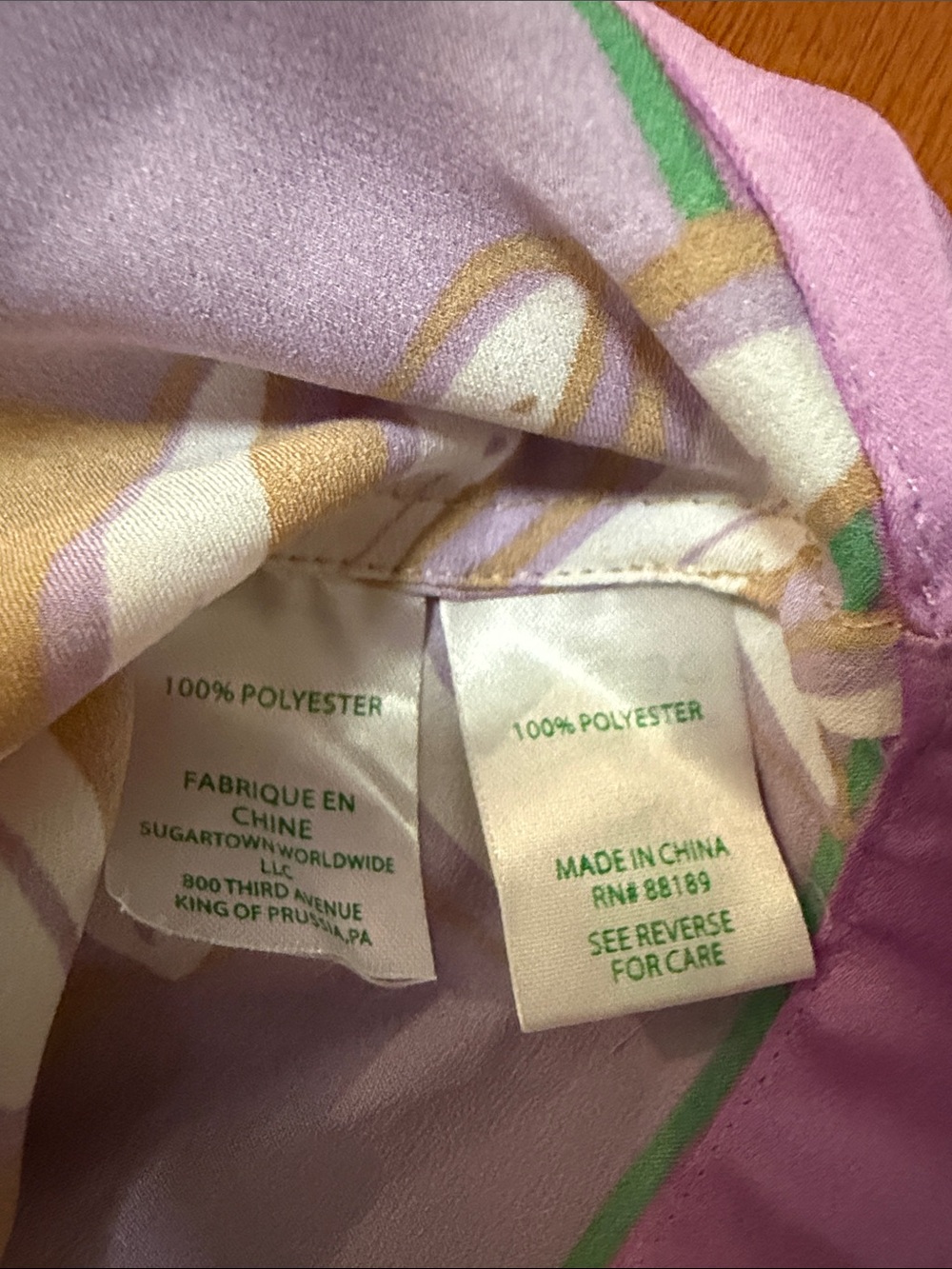 Lilly Pulitzer Tan and Lavender Floral Button-Front Top - Picture 7 of 8